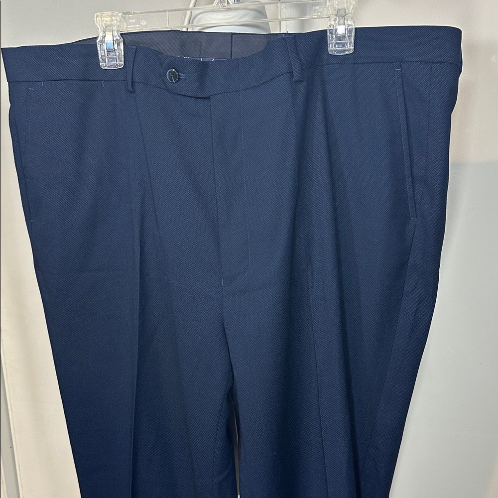 New Nautica 43x32 Men’s suit PANTS only 43W Blue Birdseye Trousers